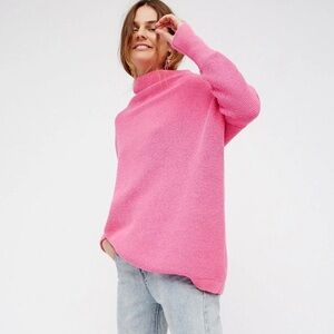 Free People Ottoman Slouchy Tunic Sweater Pink